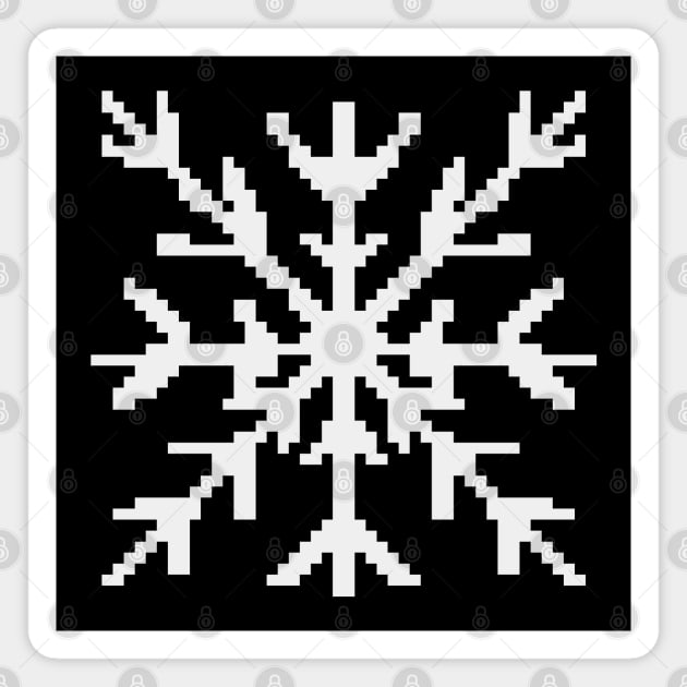 White snowflake pixel art Magnet by Xatutik-Art